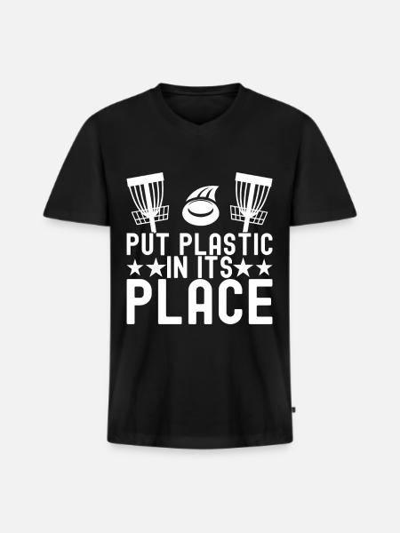 Disc Golf Disc Golfer - Men's Premium Organic T-shirt with V-neck - black