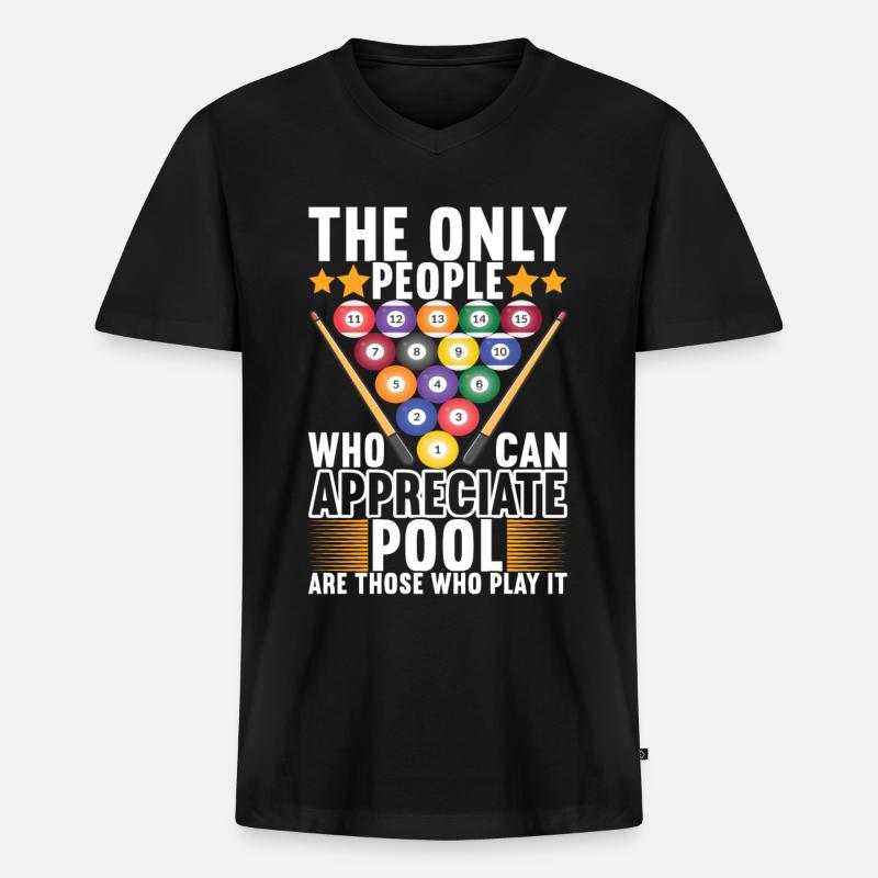 Pool Billard Billardspieler Pooltisch - Männer Premium Bio T-Shirt mit V-Ausschnitt - Schwarz