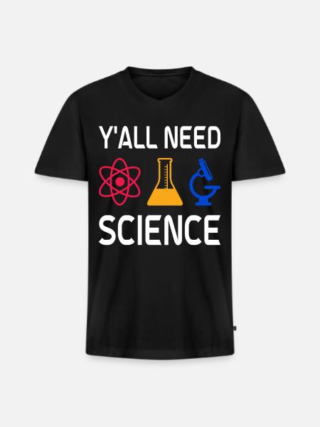 Scientist Physicist Chemist Teacher - Men's Premium Organic T-shirt with V-neck - black