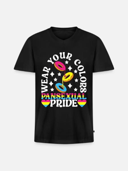LGBTQ Pansexual - Men's Premium Organic T-shirt with V-neck - black