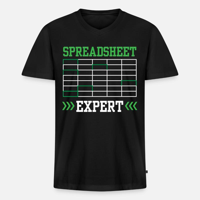 Spreadsheet Experte Buchhalter Arbeit Tabelle - Männer Premium Bio T-Shirt mit V-Ausschnitt - Schwarz