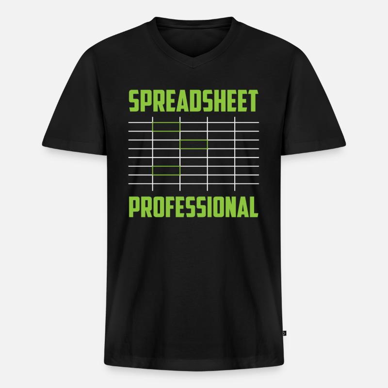 Spreadsheet Profi Arbeit Tabelle Buchhalter - Männer Premium Bio T-Shirt mit V-Ausschnitt - Schwarz
