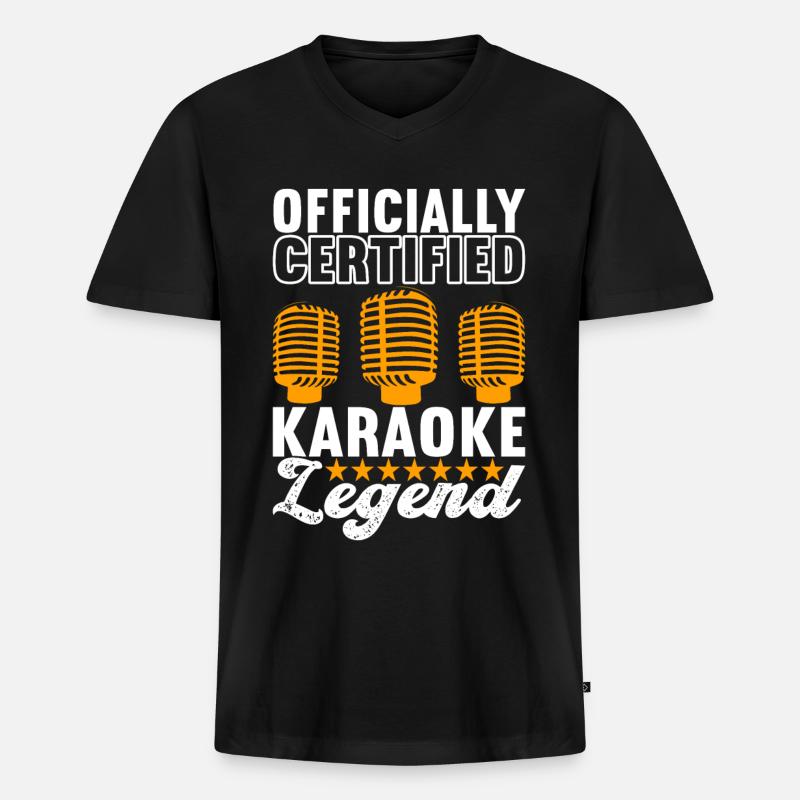 Karaoke Karaokeabend - Männer Premium Bio T-Shirt mit V-Ausschnitt - Schwarz