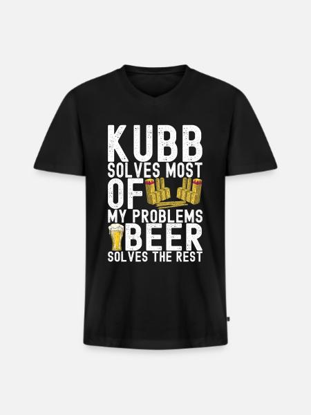 Kubb Viking Chess - Men's Premium Organic T-shirt with V-neck - black