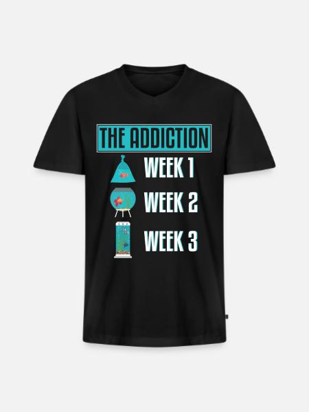 The Addiction Of Aquariums - Men's Premium Organic T-shirt with V-neck - black