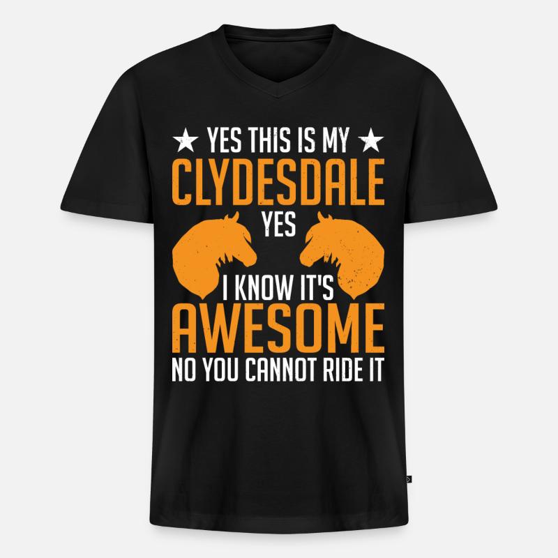 Clydesdale Kaltblutpferd Schottland Pferd - Männer Premium Bio T-Shirt mit V-Ausschnitt - Schwarz
