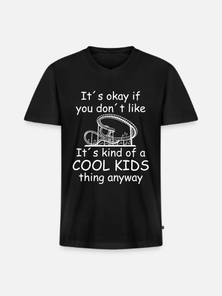 Roller Coaster Gift - Men's Premium Organic T-shirt with V-neck - black