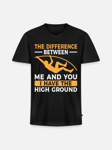Saut à la perche Athlétisme - T-shirt encolure en V Premium bio Homme - noir