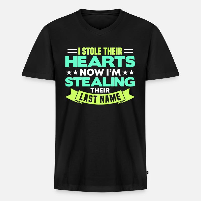 Adoptiert Adoptien Pflegevater Pflegemutter - Männer Premium Bio T-Shirt mit V-Ausschnitt - Schwarz
