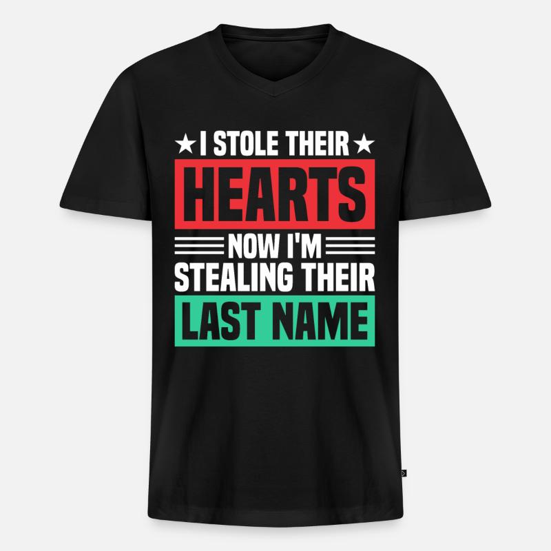 Adoptiert Adoptien Pflegevater Pflegemutter - Männer Premium Bio T-Shirt mit V-Ausschnitt - Schwarz