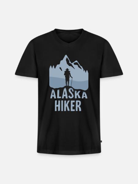 Alaska Hikers Hike Nature Hiking - Men's Premium Organic T-shirt with V-neck - black