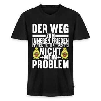 Lustige Sprüche Sarkasmus Yoga - Männer Premium Bio T-Shirt mit V-Ausschnitt - Schwarz - Vorne - Nico (187cm)