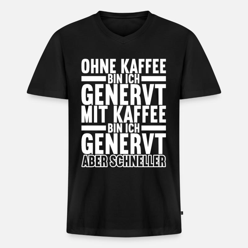 Kaffee Kaffeetrinker Büro - Männer Premium Bio T-Shirt mit V-Ausschnitt - Schwarz