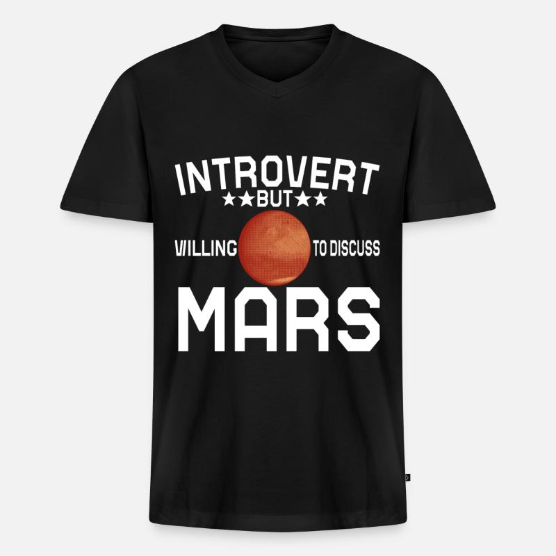 Mars Planet - Männer Premium Bio T-Shirt mit V-Ausschnitt - Schwarz