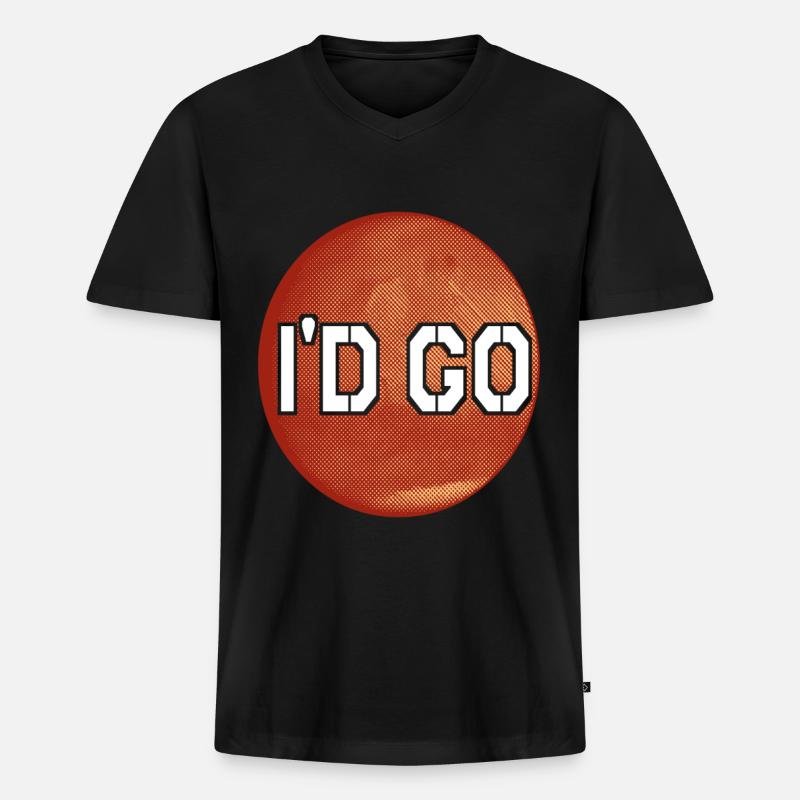 Mars Planet - Männer Premium Bio T-Shirt mit V-Ausschnitt - Schwarz