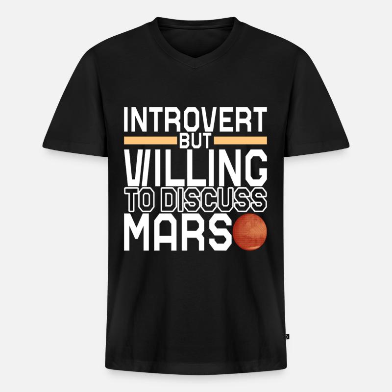 Mars Planet - Männer Premium Bio T-Shirt mit V-Ausschnitt - Schwarz