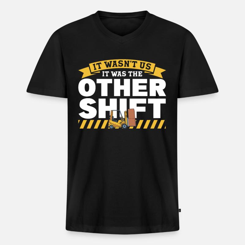 Gabelstaplerfahrer Gabelstapler Staplerfahrer - Männer Premium Bio T-Shirt mit V-Ausschnitt - Schwarz