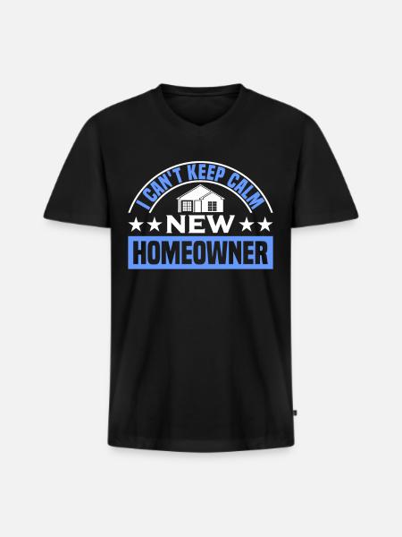 Hausbesitzer Eigentümer Geschenk Hauseigentümer - Männer Premium Bio T-Shirt mit V-Ausschnitt - Schwarz