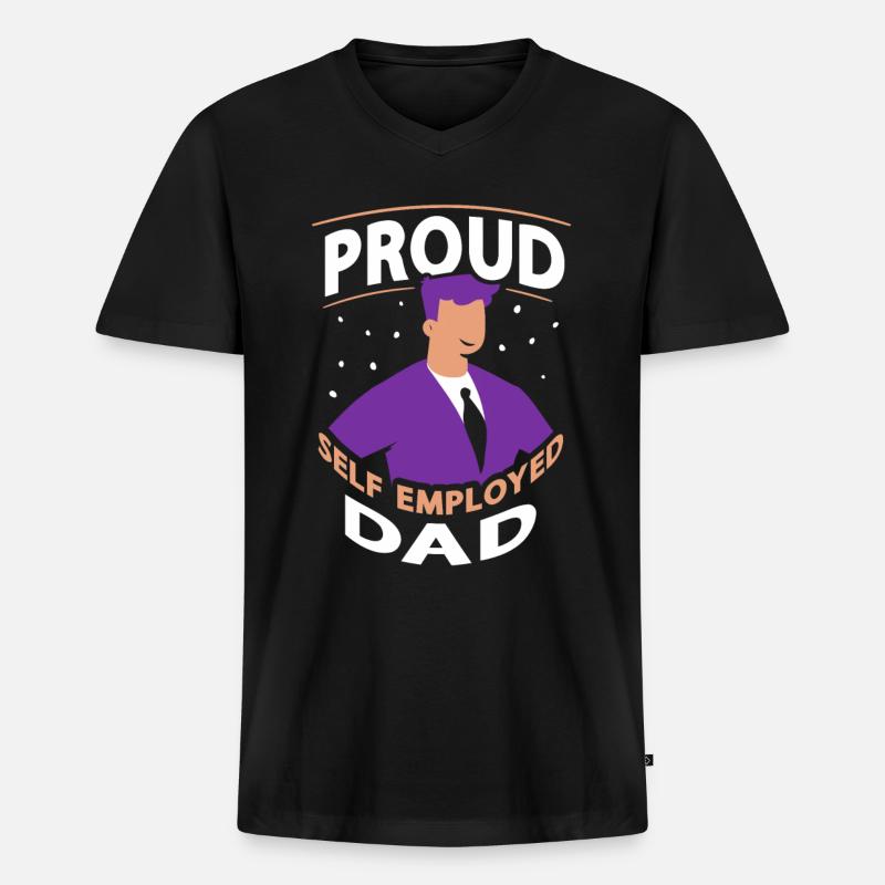 Stolzer Selbständiger Vater Selbstständig - Männer Premium Bio T-Shirt mit V-Ausschnitt - Schwarz