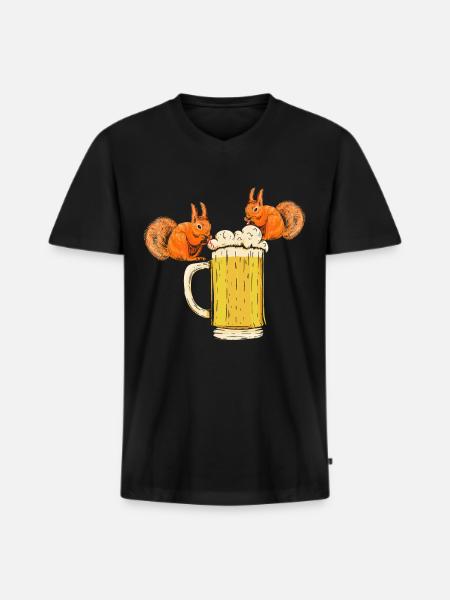 Squirrel, funny squirrel, squirrel - Men's Premium Organic T-shirt with V-neck - black