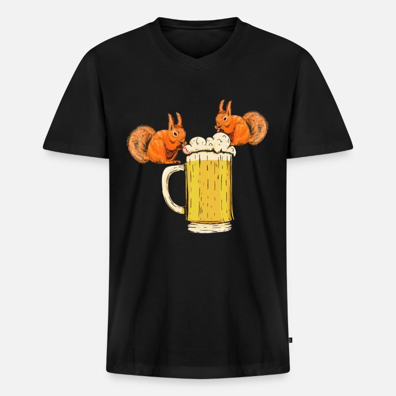 Squirrel, funny squirrel, squirrel - Men's Premium Organic T-shirt with V-neck - black