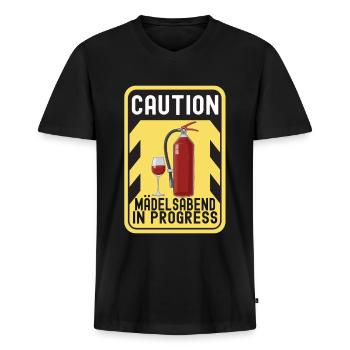 Mädelsabend Saufen Alkohol Wein - Männer Premium Bio T-Shirt mit V-Ausschnitt - Schwarz - Vorne - Nico (187cm)