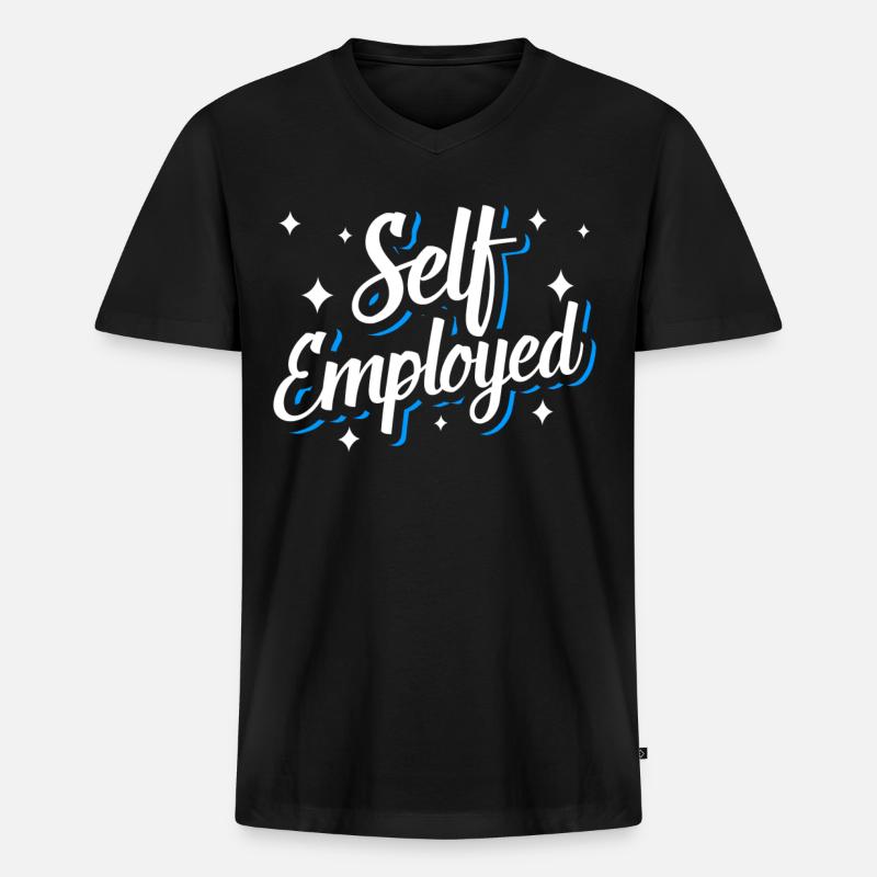 Selbstständig Freelancer Freiberufler - Männer Premium Bio T-Shirt mit V-Ausschnitt - Schwarz