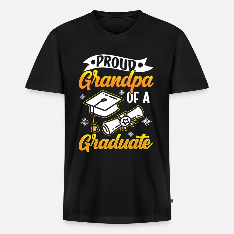 Stolzer Großvater Eines Absolventen Absolvent - Männer Premium Bio T-Shirt mit V-Ausschnitt - Schwarz