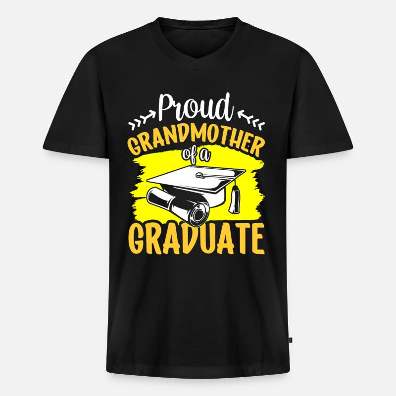 Stolze Großmutter Eines Absolventen Absolvent - Männer Premium Bio T-Shirt mit V-Ausschnitt - Schwarz