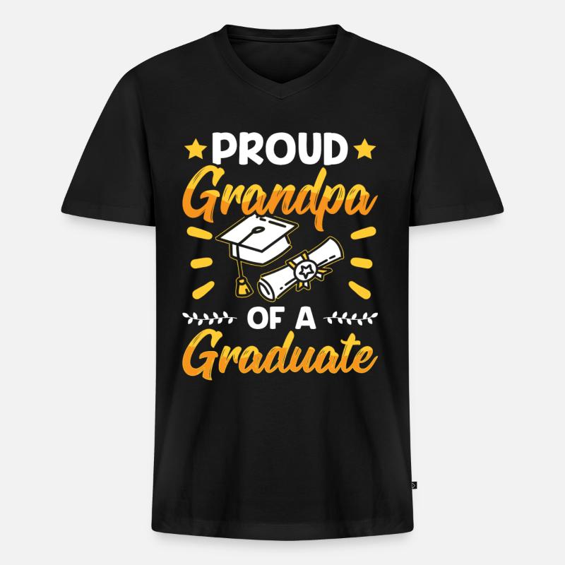 Stolzer Großvater Eines Absolventen Absolvent - Männer Premium Bio T-Shirt mit V-Ausschnitt - Schwarz