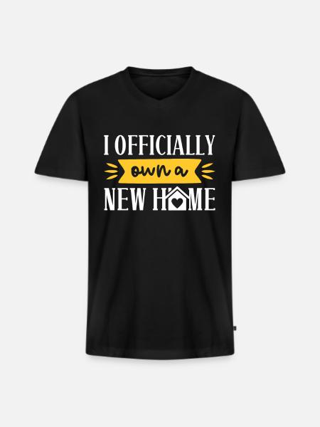 New Homeowner Housewarming Official New Home - Men's Premium Organic T-shirt with V-neck - black