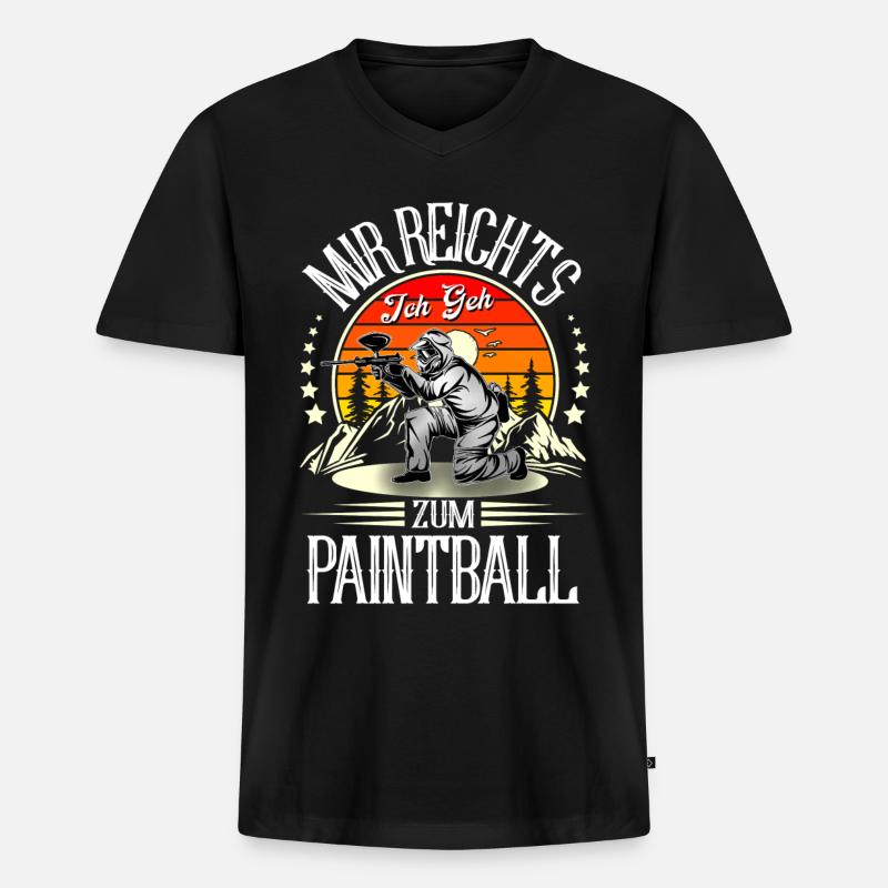 Paintball - Männer Premium Bio T-Shirt mit V-Ausschnitt - Schwarz