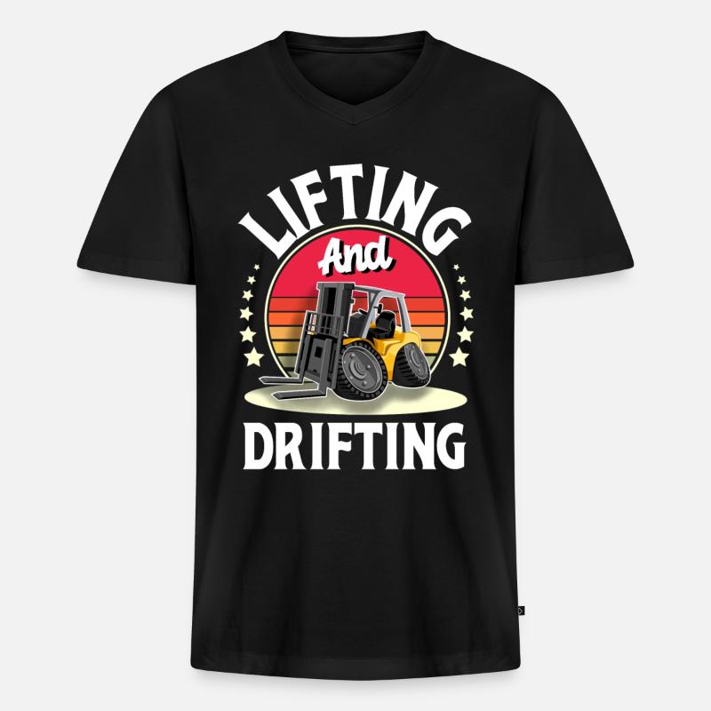 Staplerfahrer Gabelstapler Lagerist - Männer Premium Bio T-Shirt mit V-Ausschnitt - Schwarz