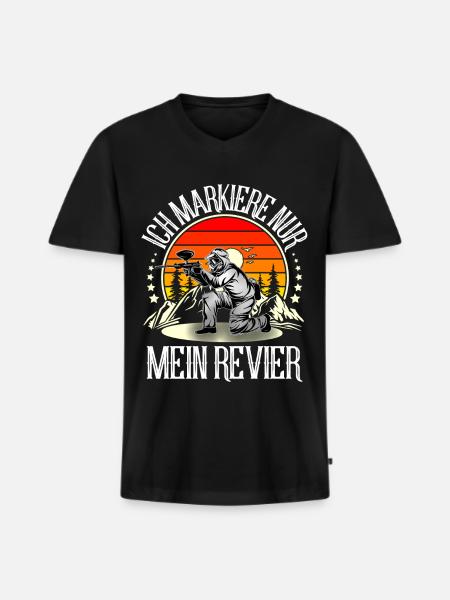 Paintball - Männer Premium Bio T-Shirt mit V-Ausschnitt - Schwarz