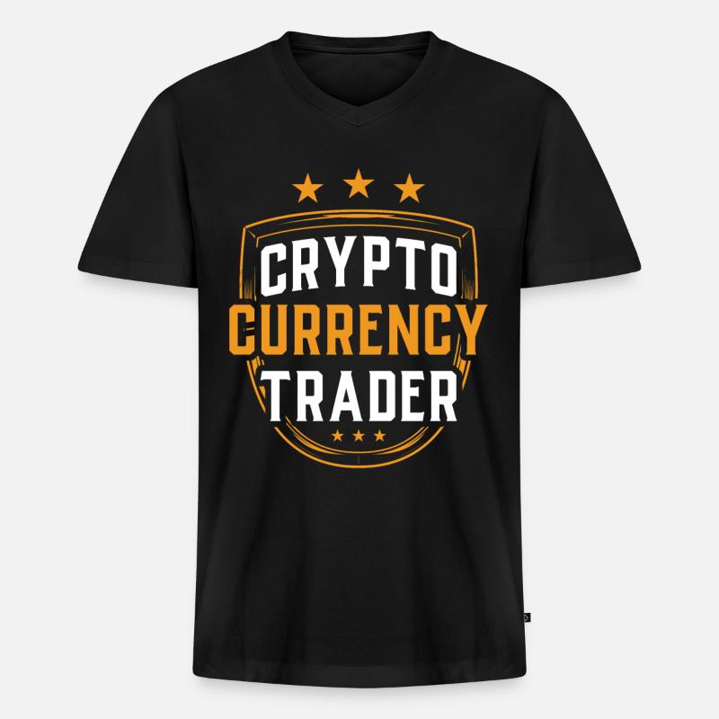 Kryptowährungs Händler Krypto Crypto Trader - Männer Premium Bio T-Shirt mit V-Ausschnitt - Schwarz