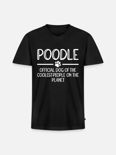 Pudel Hundebesitzer Geschenk - Männer Premium Bio T-Shirt mit V-Ausschnitt - Schwarz