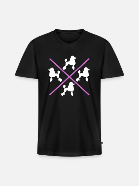 Pudel Hundebesitzer Geschenk - Männer Premium Bio T-Shirt mit V-Ausschnitt - Schwarz