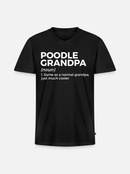 Pudel Hundebesitzer Geschenk - Männer Premium Bio T-Shirt mit V-Ausschnitt - Schwarz