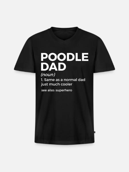 Pudel Hundebesitzer Geschenk - Männer Premium Bio T-Shirt mit V-Ausschnitt - Schwarz
