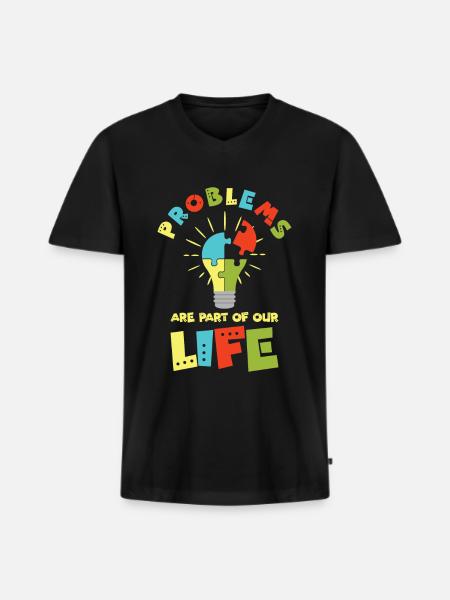 Problem Optimistic People Positive Life - Men's Premium Organic T-shirt with V-neck - black