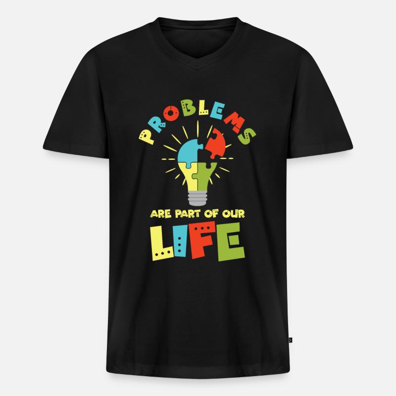 Problem Optimistische Menschen Positive - Männer Premium Bio T-Shirt mit V-Ausschnitt - Schwarz