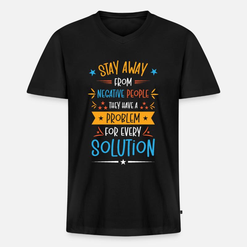 Problem Solution Critical Thinkers Positive - Men's Premium Organic T-shirt with V-neck - black