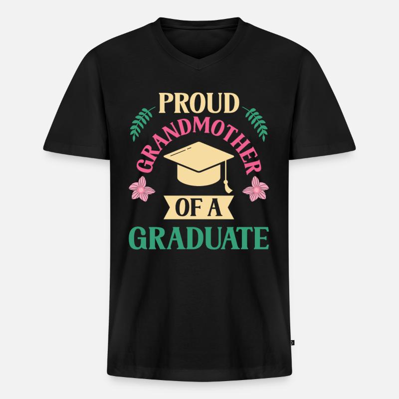 Stolze Großmutter Eines Absolventen Absolvent - Männer Premium Bio T-Shirt mit V-Ausschnitt - Schwarz