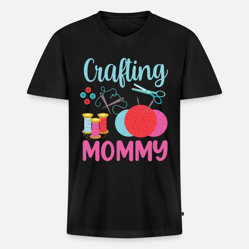 Bastel Mama Bastler Basteln Mutter - Männer Premium Bio T-Shirt mit V-Ausschnitt - Schwarz