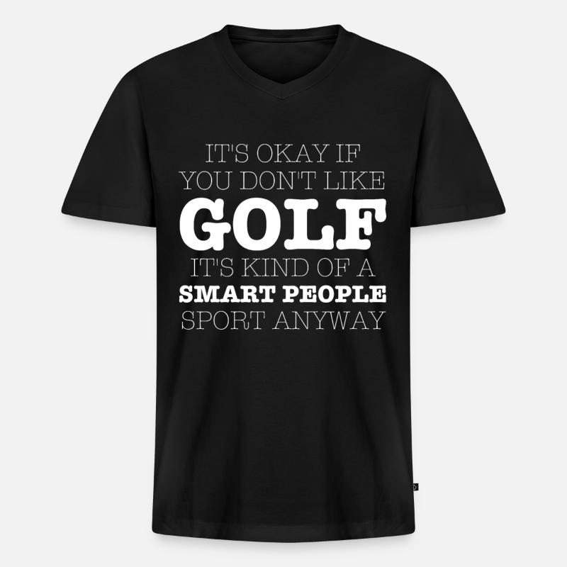 Golf Spieler Spruch Geschenkidee - Männer Premium Bio T-Shirt mit V-Ausschnitt - Schwarz