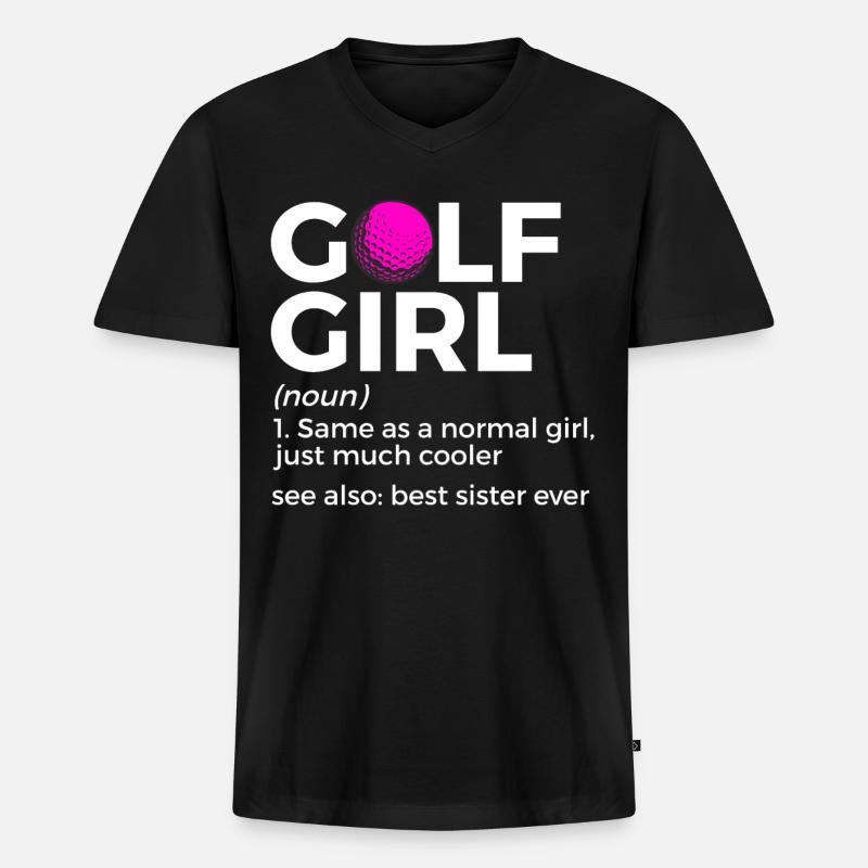 Golf Spieler Spruch Geschenkidee - Männer Premium Bio T-Shirt mit V-Ausschnitt - Schwarz