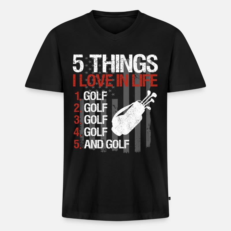 Golf Spieler Spruch Geschenkidee - Männer Premium Bio T-Shirt mit V-Ausschnitt - Schwarz