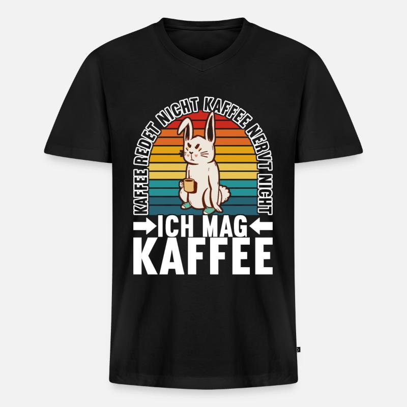 Kaffee Kaffeetrinker - Männer Premium Bio T-Shirt mit V-Ausschnitt - Schwarz