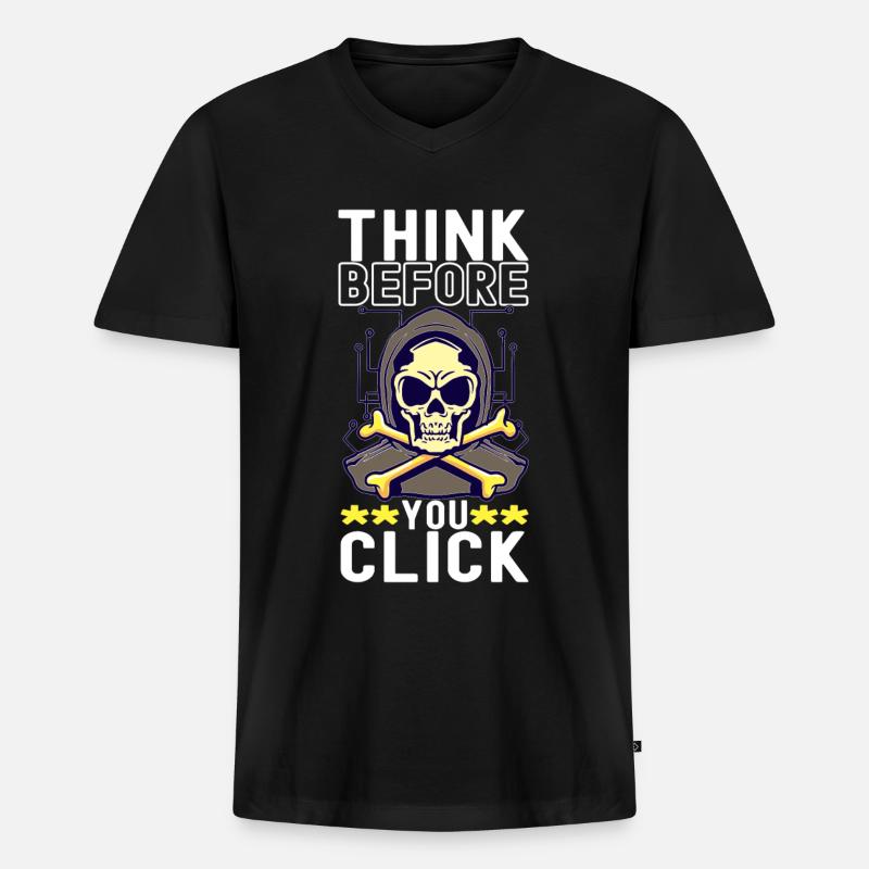 Programmierer Cyber Security - Männer Premium Bio T-Shirt mit V-Ausschnitt - Schwarz