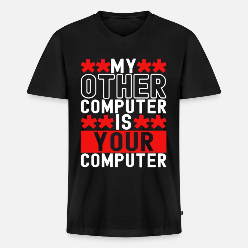 Programmierer Cyber Security - Männer Premium Bio T-Shirt mit V-Ausschnitt - Schwarz